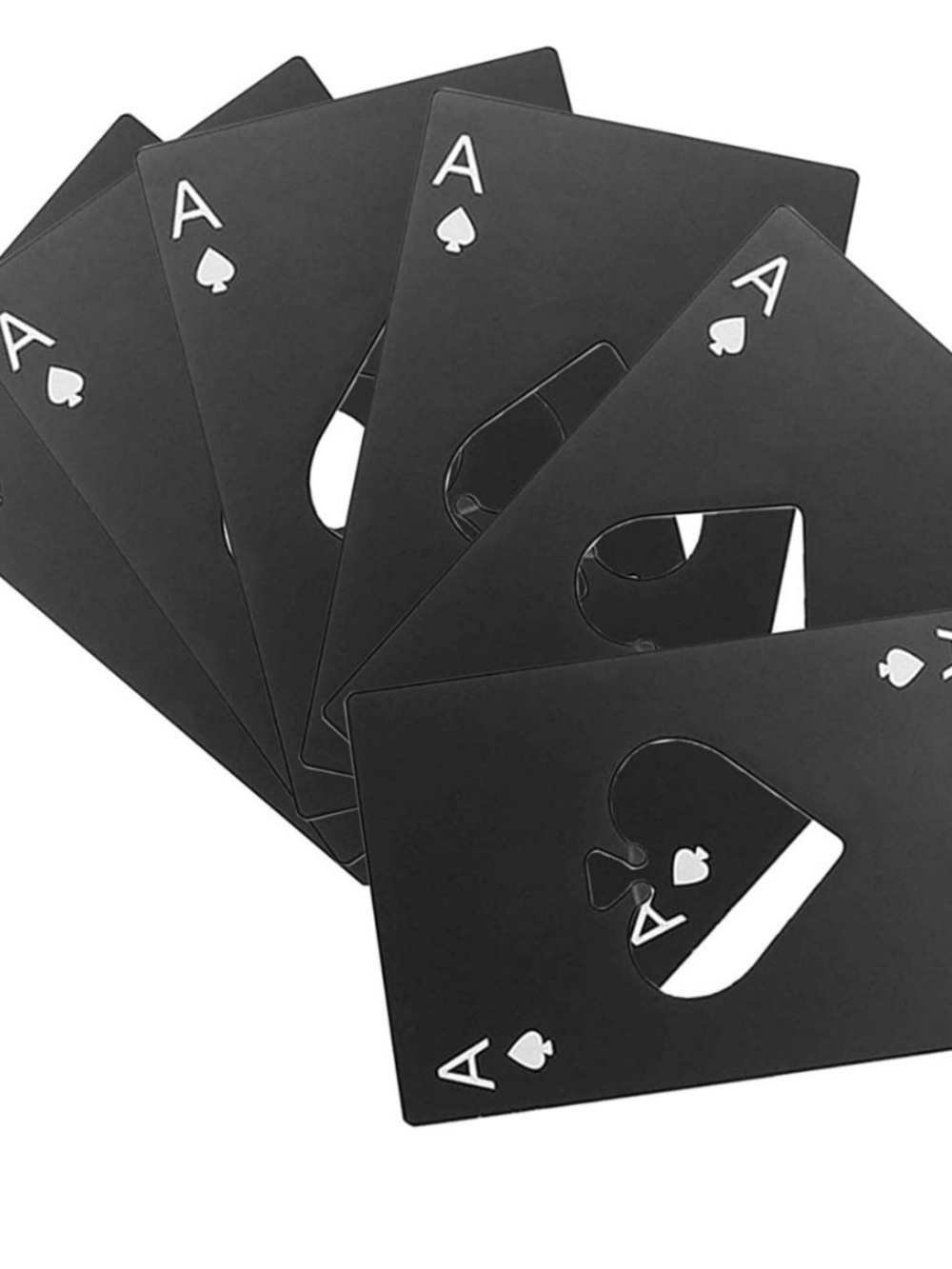 Ace Of Spades Card Bottle Opener Stainless Steel for Men Women (Black Ace 6pcs)